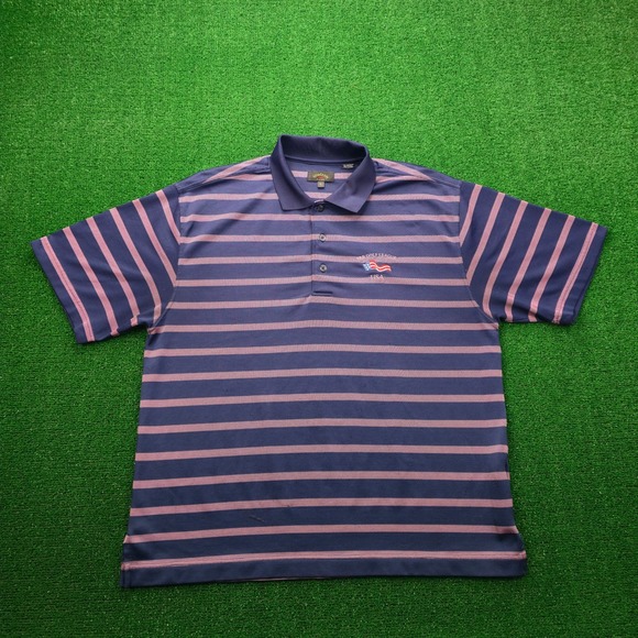 Monterey Club Other - Monterey Club Polo Shirt Mens Large SRB Golf League USA Navy Pink Striped